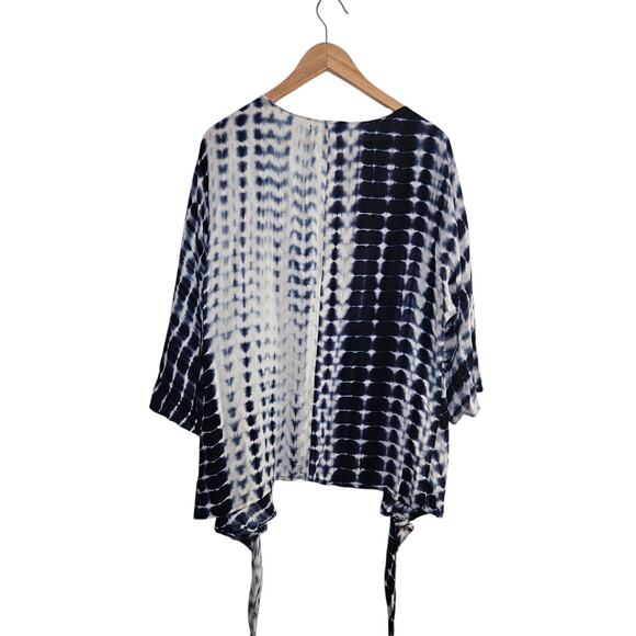 Natural Life Womens OS Tie Dye Beach Coastal Tie Front Kimono Boho Resort Beach - Picture 4 of 14